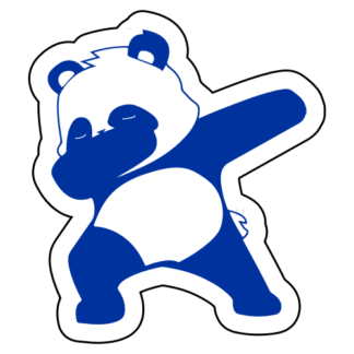 Dabbing Panda Sticker (Blue)